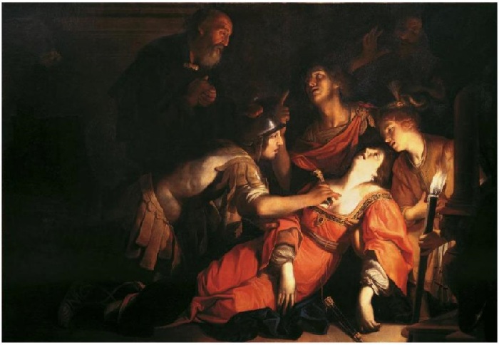  Смерть Лукреции. (1620 год ). Автор: Франческо Рустичи.